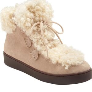 Vionic Beige Shearling-Lined Winter Boots